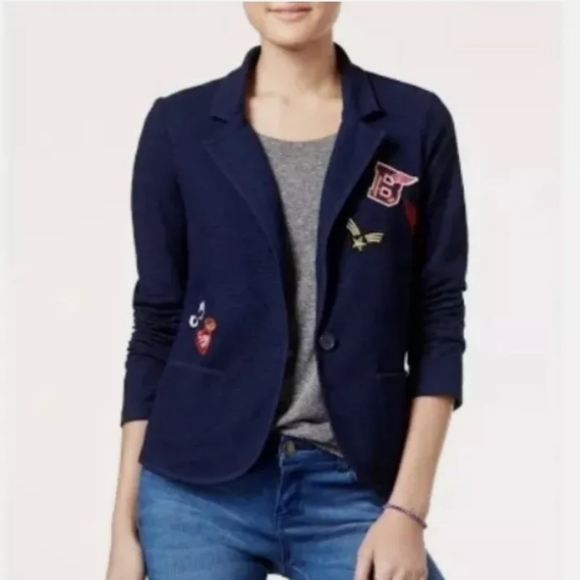 Freshman Jackets & Blazers - Freshman Juniors' Patch Knit Blazer